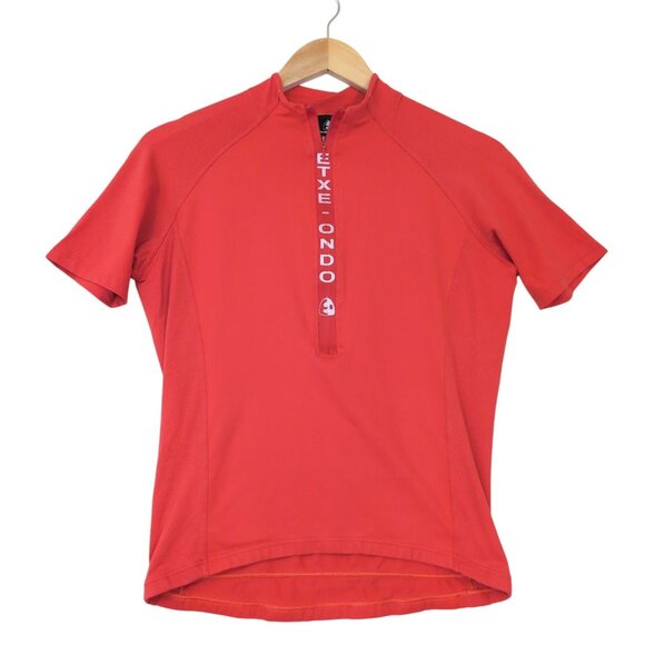 Etxeondo Cycling Jersey Womens M Orange Short Sleeve Half Zip Pockets Road Bike - Picture 1 of 11